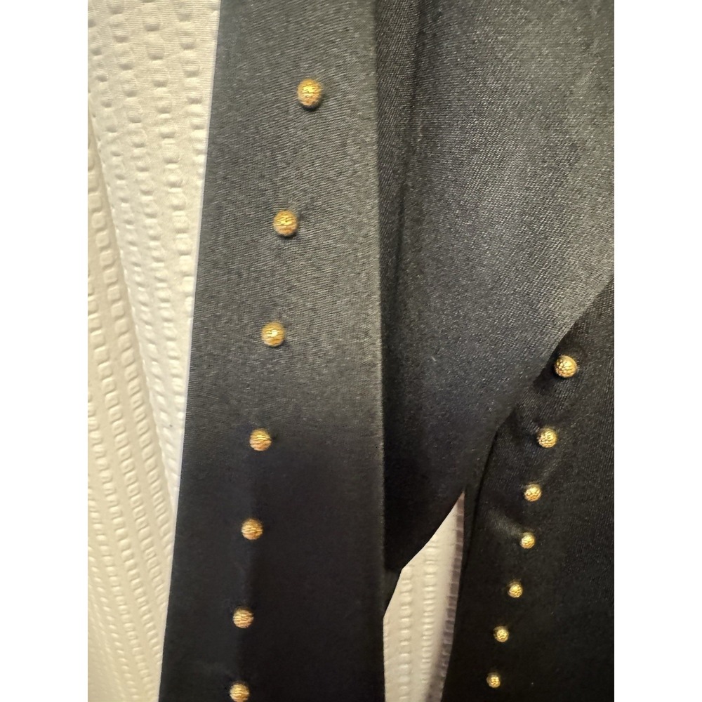 Vintage 1970s Bernie Bee New York Wide Leg Palazzo Jumpsuit Black Studded Zip MD - Picture 10 of 16